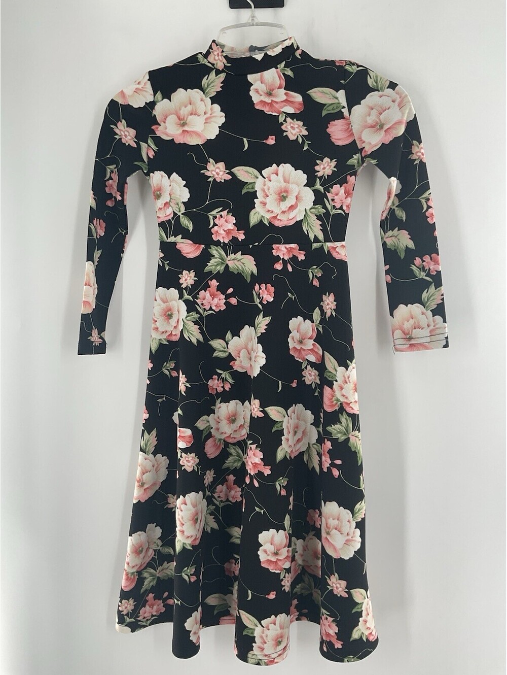 SHEIN Girls Size 8 Floral Maxi Dress Neck Long Sleeve High Neck 145